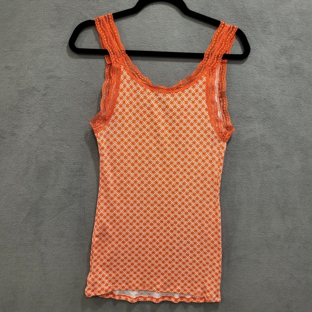 Old Navy Lace Trim Cami Top Womens Large Y2K Feminine Geometric Print Long - Picture 2 of 5